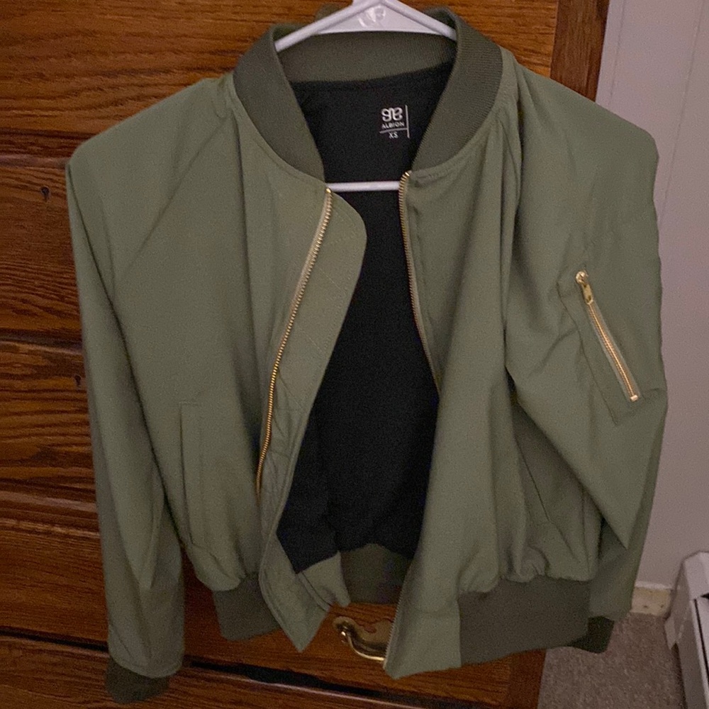 Albion Fit Olive Green Bomber Jacket